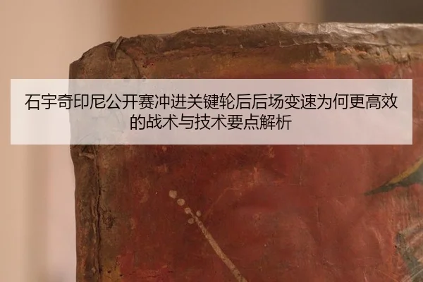 石宇奇印尼公开赛冲进关键轮后后场变速为何更高效的战术与技术要点解析